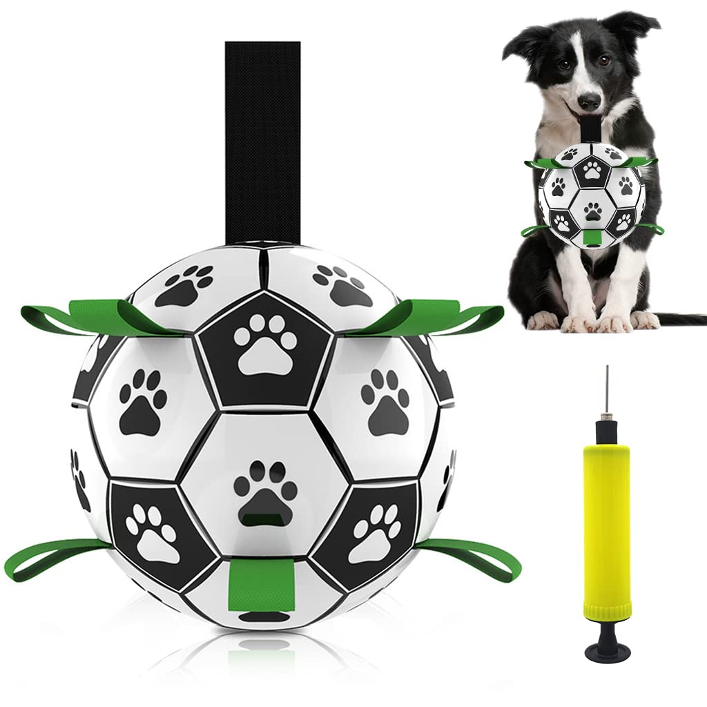 Qpets 6 Inch Dog Ball for Small Dogs Soccer Ball with Straps, Interactive Dog Toys Throw and Catch Toy, Dog Water Toy, Durable PU Dog Balls for Small & Medium Dogs Qpets 6 Inch Dog Ball for Small Dogs Soccer Ball with Straps, Interactive Dog Toys Throw and Catch Toy, Dog Water Toy, Durable PU Dog Balls for Small & Medium Dogs
